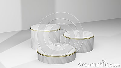 3d rendering empty template podium mockup for product placement Stock Photo