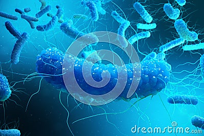 3D rendering Enterobacterias. Gram negativas Proteobacteria, bacteria such as salmonella, escherichia coli, yersinia Stock Photo