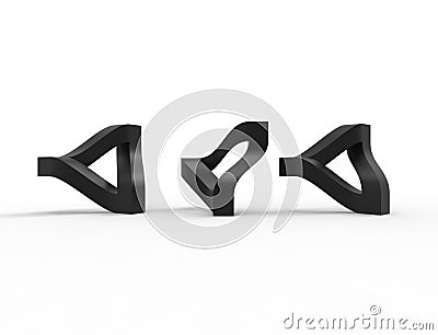 3d rendering of a escher traingle isolated in white studio background Stock Photo