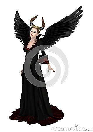 3D Rendering Evil Queen on White Stock Photo