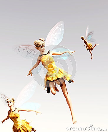 A fairies flying on the sky Stock Photo