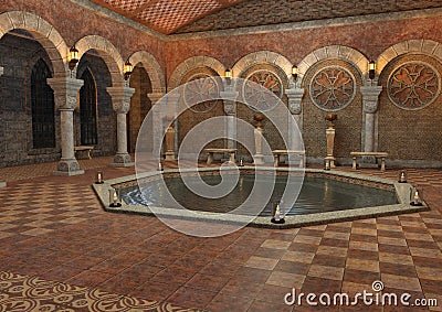 3D Rendering Fairy Tale Castle Stock Photo