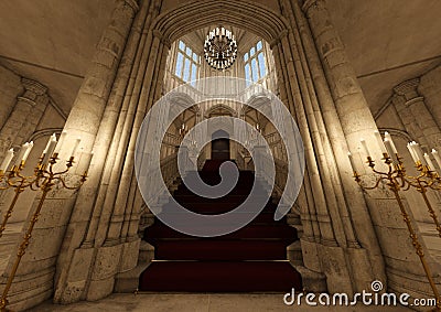 3D Rendering Fairy Tale Palace Stock Photo