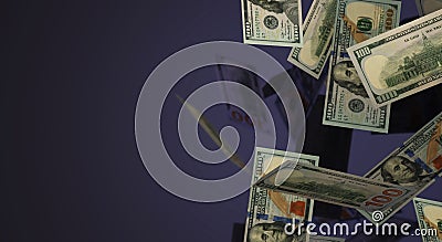 3d rendering Falling 100 dollar business content Stock Photo