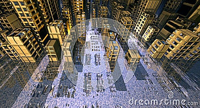 3d rendering fantastic and surrealistic art universe city of the future Stock Photo