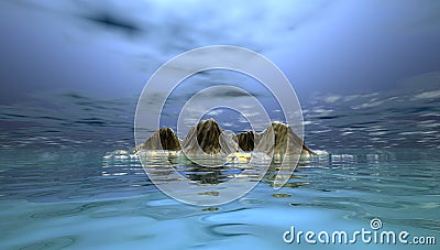 3d rendering fantasy and dream mountain landscape computer graphics image Stock Photo