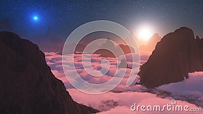 3D Rendering Fantasy Planet Trisolaris from The Three-Body Problem Stock Photo