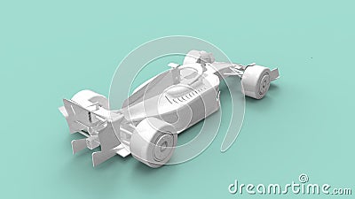3D rendering of a fast modern aerodynamic efficient innovative race automobile car. Render in blank empty space model Stock Photo