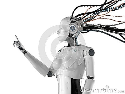 Female cyborg or robot Stock Photo