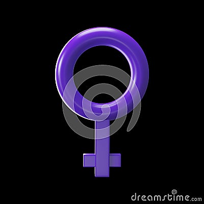 3D Rendering Female Gender Sign In Purple Stock Photo