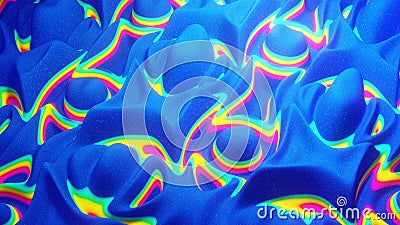 3d rendering. Festive abstract liquid rainbow color gradient background. Abstract wavy pattern on bright glossy surface Stock Photo