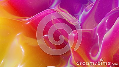 3d rendering. Festive abstract liquid rainbow color gradient background. Abstract wavy pattern on bright glossy surface Stock Photo