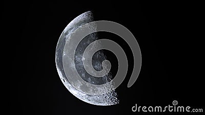 3d rendering of First Quarter Moon or Waxing Moon Stock Photo