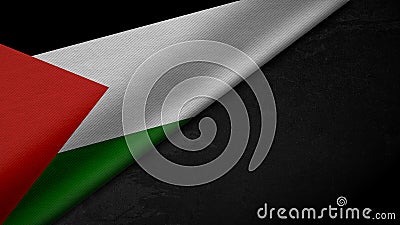 3d rendering of the flag of the State of Palestine on concrete cement Stock Photo