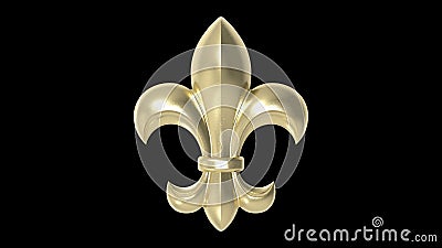 3d rendering of a fleur de lys orn ament isolated on black background Stock Photo