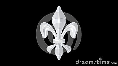 3d rendering of a fleur de lys orn ament isolated on black background Stock Photo