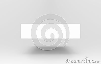 3d rendering. Floating an Empty rectangle box with shadow on background. Stock Photo