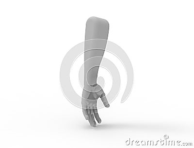 3D rendering of a forearm isolated on white background. Stock Photo