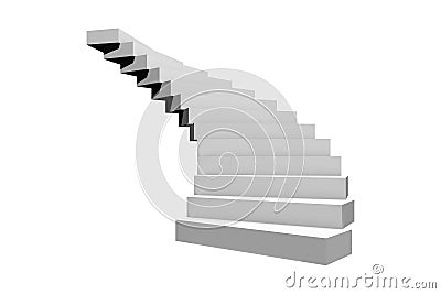 Circural or Spiral Stairway Staircase on White Stock Photo