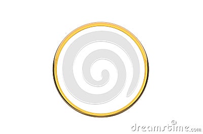 3D rendering front view golden ring isolated on white bakcground Stock Photo