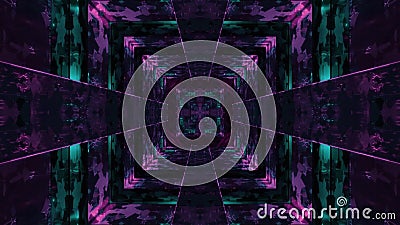 3D rendering of futuristic kaleidoscopic patterns background in purple and greencolors Stock Photo