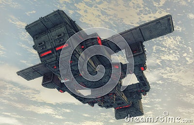 Futuristic unidentified flying object Stock Photo