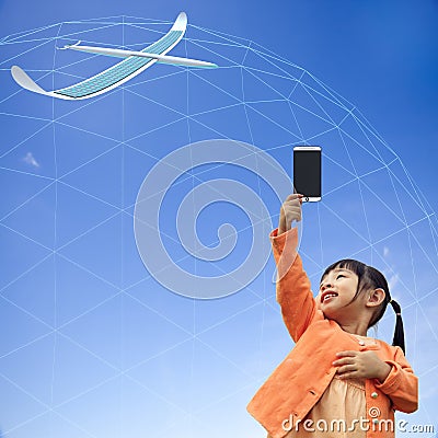 3D rendering of 5G communication with nice background Stock Photo