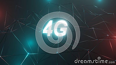 3d Rendering 4g High Speed Connection Internet Background. Social Network Connection Stock Photo