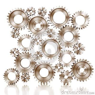 3d rendering Gears Background Stock Photo