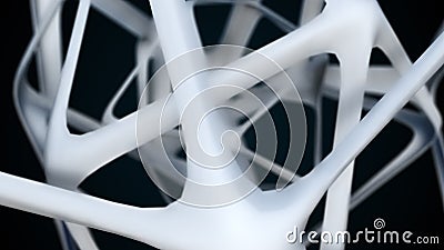 3d rendering geometric lines. Polyhedron from lattice structure. Computer generated technological background Stock Photo