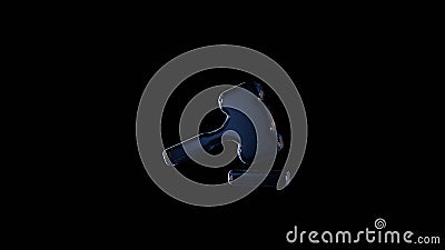 3d rendering glass symbol of hammer isolated on black with reflection Stock Photo