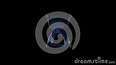 3d rendering glass symbol of hourglass start isolated on black with reflection Stock Photo