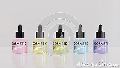 3D rendering glossy cosmetic bottle mockup Stock Photo