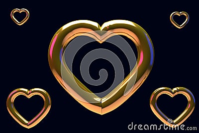 3D rendering of glossy hearts Stock Photo