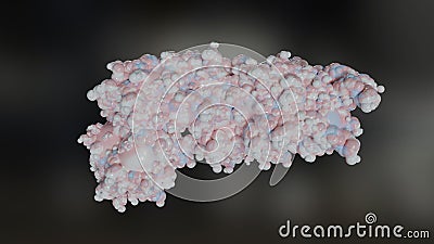 3D rendering of Glucagon-like peptide 1 (GLP1, 7-36) molecule, a potent antihyperglycemic hormone. Stock Photo