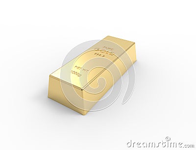 3D rendering of gold bars isolated on white studio background Stock Photo