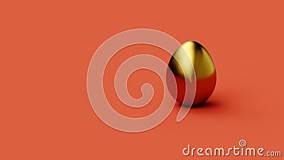 3D rendering, golden egg isolated on red background Stock Photo