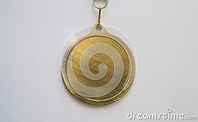 #d rendering of a golden keychain with a copy space Stock Photo