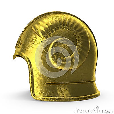 3D rendering of golden scythian helmet. Stock Photo