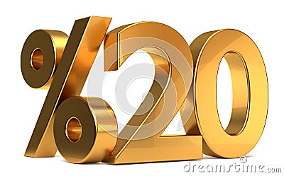 %20 3d rendering golden symbol Stock Photo