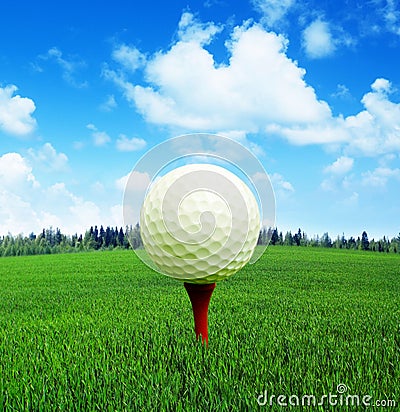 3D rendering, golf ball in fire, Stock Photo