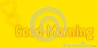 3d rendering Good morning text isolated on yellow Stock Photo