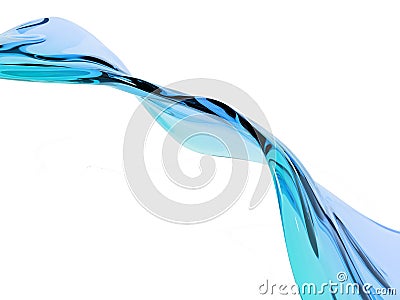 Gradient Blue Water Splashing or Glass Abstract Illustration for Beauty or Healthcare product background Stock Photo