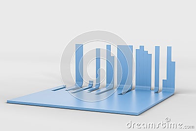 3d rendering, graph chart background, business graph Cartoon Illustration