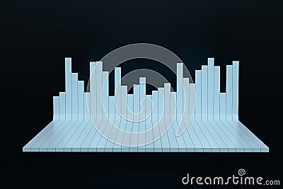 3d rendering, graph chart background, business graph Cartoon Illustration