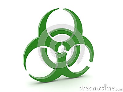 3D Rendering of green biohazard symbol Stock Photo