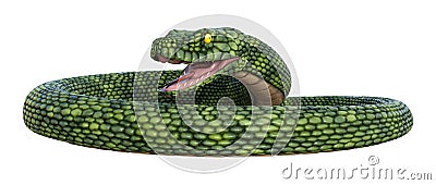 3D Rendering Giant Fantasy Snake on White Stock Photo