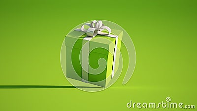 Green and white giftbox Stock Photo