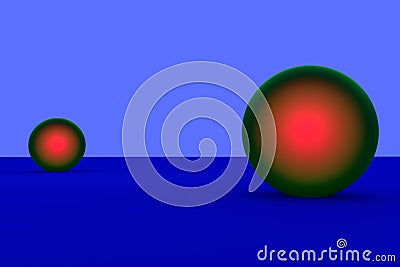 3D rendering of green spheres Stock Photo