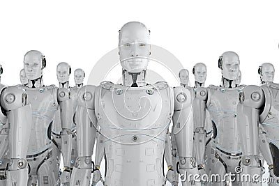 Group of robots Stock Photo